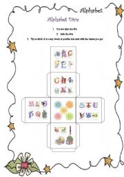 English Worksheet: Alphabet dice - fully editable