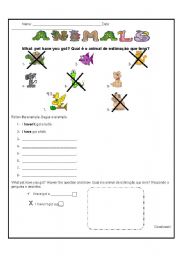 English worksheet: have- havent got   ( pets)