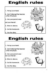 English Worksheet: classroom rules