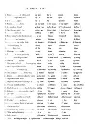 English Worksheet: Grammar Test