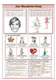 English Worksheet: BODY PARTS AND BODY IDIOMS