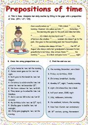 English Worksheet: PREPOSITIONS OF TIME