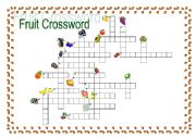 English Worksheet: Fruit Crossword