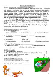 English Worksheet: Please Stay awake