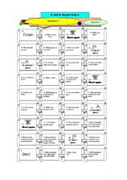 English Worksheet: Question Board Game for Revision