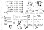 English Worksheet: there is there are mini book 