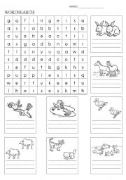Anamals Wordsearch