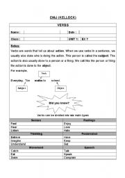 English worksheet: Verbs