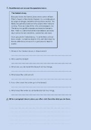 English Worksheet: The library