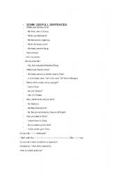 English worksheet: ENGLISH USEFUL SENTENCES