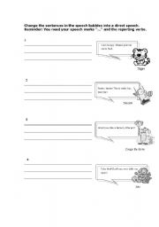English worksheet: What are they saying?
