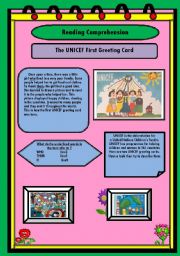 English Worksheet: The UNICEF First Greeting Card: Reading Comprehension