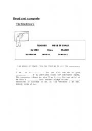 English worksheet: THE BLACKBOARD