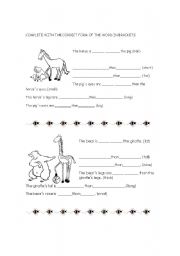 English worksheet: Look at the picture and write sentences