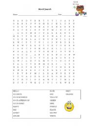 English Worksheet: Word Search