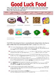 English Worksheet: Good Luck Food