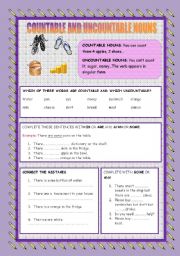 COUTABLE AND UNCOUNTABLE NOUNS