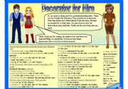 English Worksheet: Decorator for hire