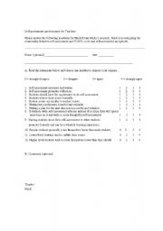 English Worksheet: self assessment