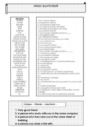 English Worksheet: Family Relationship