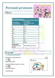 Personal pronouns (4 pages theory and exercises)