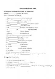 English worksheet: Present perfect Vs Past Simple exercise