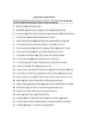 English Worksheet: Articles- Canada & Australia- Corrections