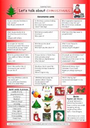 English Worksheet: Lets talk about CHRISTMAS