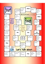 English Worksheet: Board Game - Lets Talk About (Easy)