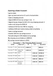 English Worksheet: Opening a Bank Account