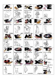 English Worksheet: Funny Alphabet