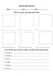 English worksheet: Verb Write and Match