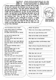 English Worksheet: MY CHRISTMAS