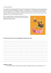 English Worksheet: Festivals