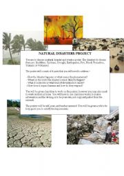 English Worksheet: Natural Disasters Project