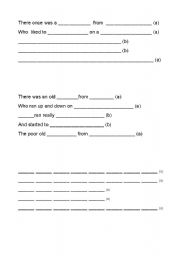 English worksheet: Writing limericks with scaffolding