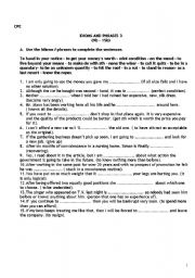 English worksheet: idioms and phrases III