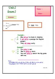 English Worksheet: future tense