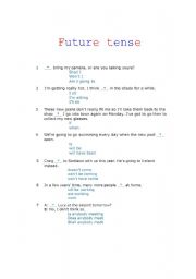 English worksheet: Future Tense