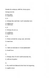 English worksheet: Grammar Quiz Modals and Prepositions Review