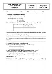 English Worksheet: 4th form mid-term test  about tourism ,space tourism, and festivals 