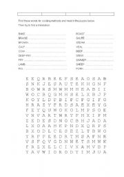 English worksheet: word search -cooking methods and meat