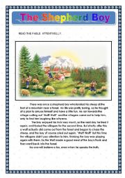 English Worksheet: THE SHEPHERD BOY