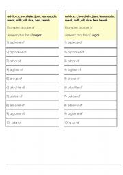 English worksheet: countable and noncountable