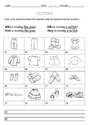 English Worksheet: Clothes