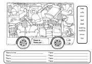 English Worksheet: Count the furniture - Write there is /are ...