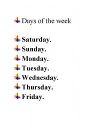 English Worksheet: Days of the week