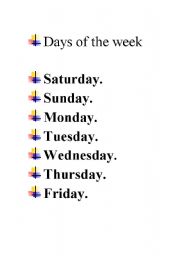 English worksheet: Days of the week