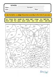 Maths - sums, colours and cardinal numbers