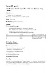 English Worksheet: Musnt  Lesson Plan